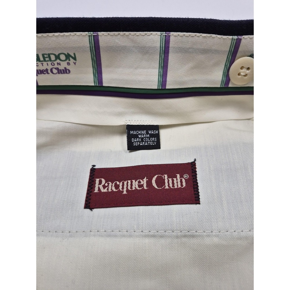 VTG Racquet Club Dress Pants Mens 34x36 Blue Pleated Straight Unhemmed USA - Picture 4 of 11